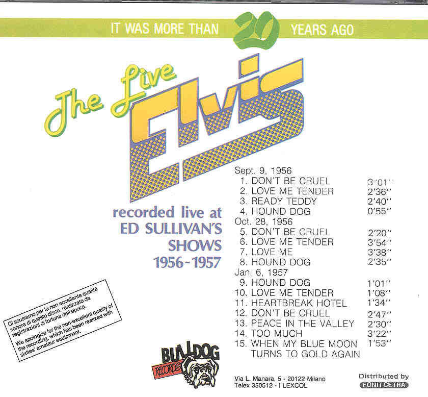 Elvis Presley - Ed Sullivan's Shows 1956 - 1957  ( Bulldog )