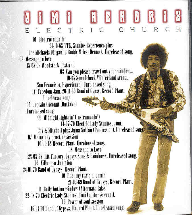 Jimi Hendrix - Electric Church ( 12 Unreleased tracks , mostly from the Record Plant )