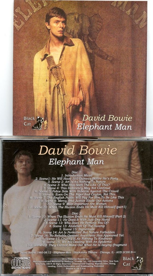 David Bowie - Elephant Man ( 2 CD set ) ( Blackstone Theatre , Chicago , IL , USA , August 12th , 1980 )