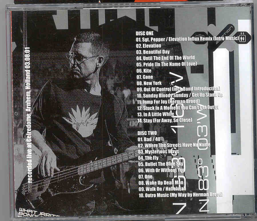 U2 - Elevate Arnhein Third Night ( 2 CD!!!!! SET )( Gelredome , Arnhein , Holland , August 3rd , 2001 )
