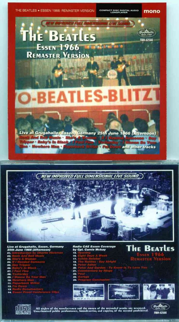 The Beatles - Essen 1966 ( Remaster Version ) ( Live at Grugahalle , Essen , Germany , June 25th , 1966 )