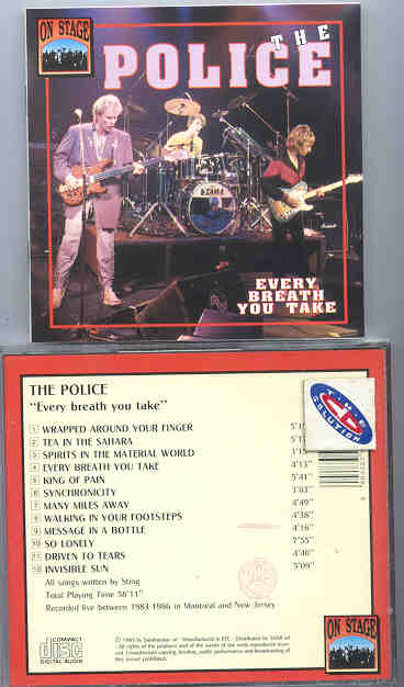 Sting / The Police - Every Breathe You Take ( On Stage Recs. ) ( Montreal & New Jersey 1983-1986 )