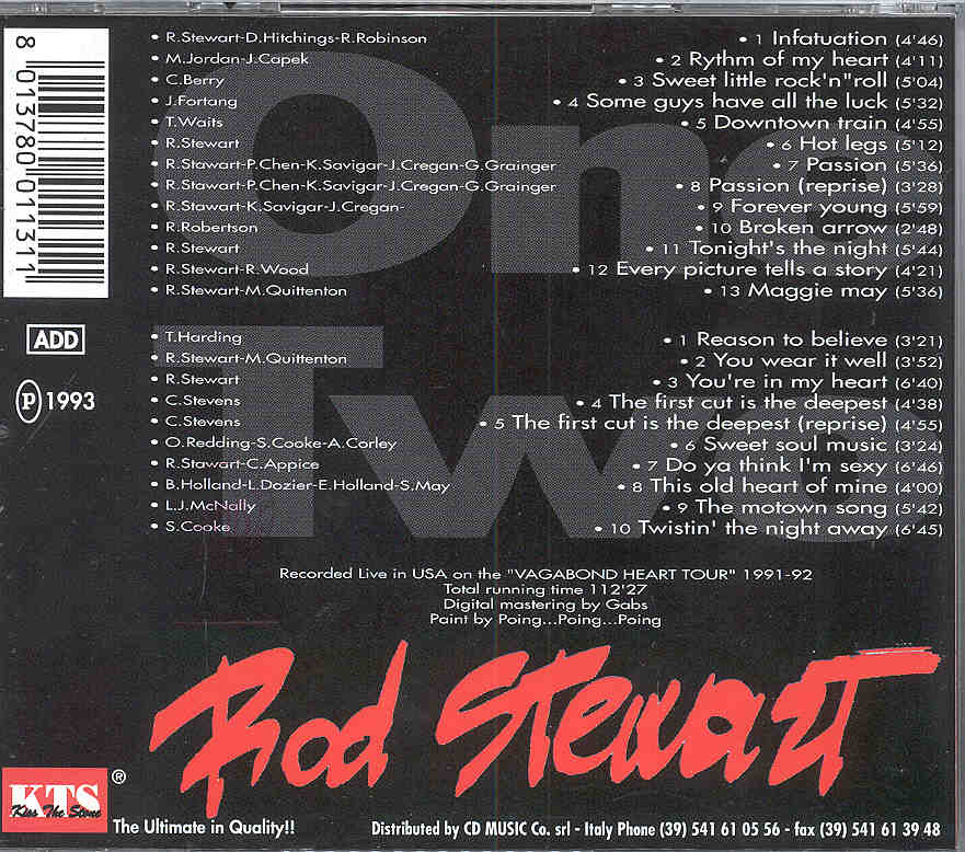 The Face / Rod Stewart - On The Road ( Rod Stewart ) ( KTS ) ( 2 CD set ) ( Live USA 92)