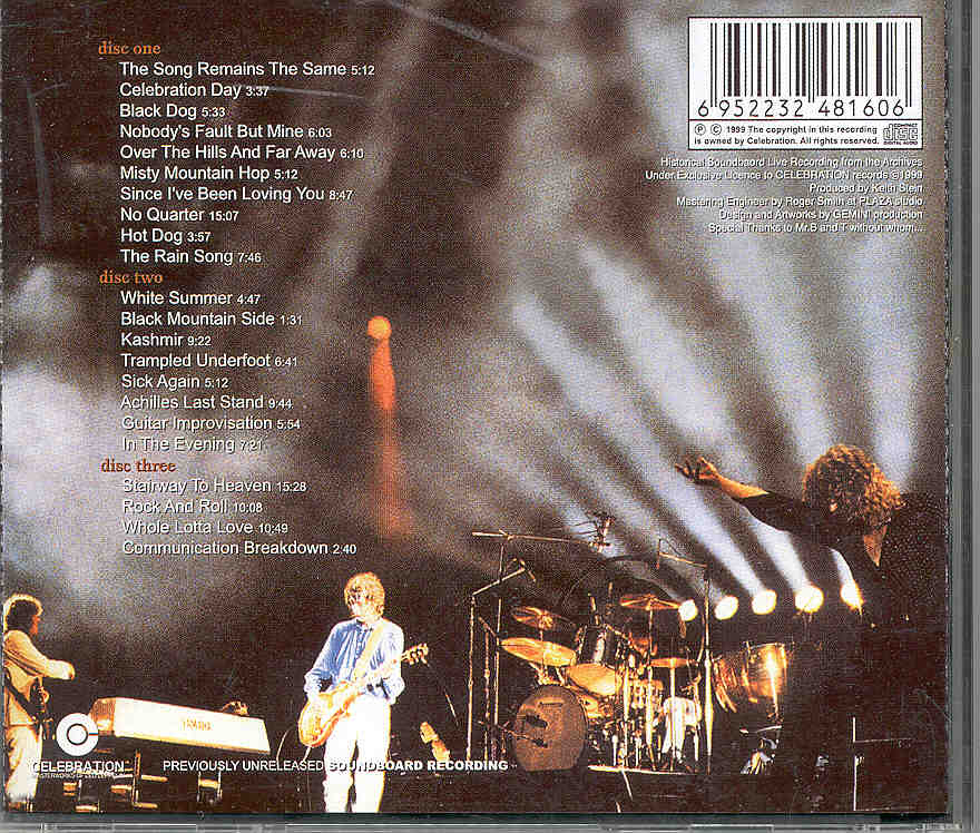 Led Zeppelin - Final Cut Knebworth 1979 ( 3 cd set )( Knebworth Festival, Stevenage, U.K August 11th , 1979 )