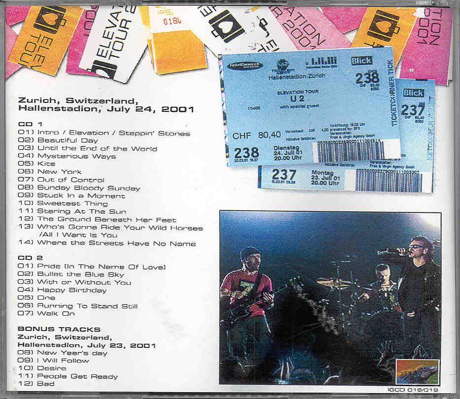 U2 - Flight For Freedom ( 2 CD!!!!! set )( Live at Hallenstadion , Zurich , Switzerland , July 24th 2001 + Bonustracks )