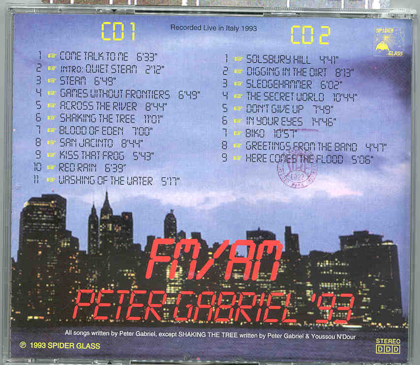 P. Gabriel / GENESIS / P. Collins - FM - AM 93 ( Peter Gabriel ) ( 2 CD SET )