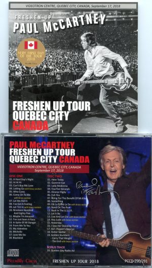 Paul McCartney – Freshen Up tour Quebec City Canada (2 CD) Piccadilly Circus