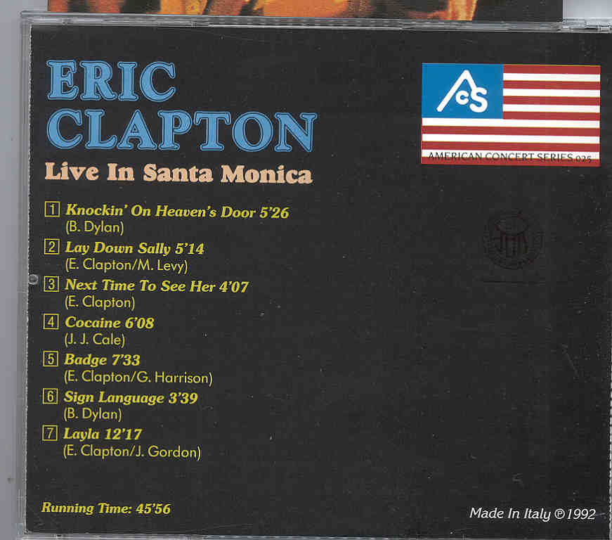 Eric Clapton - Gentleman's Appearance ( Live in Santa Monica )