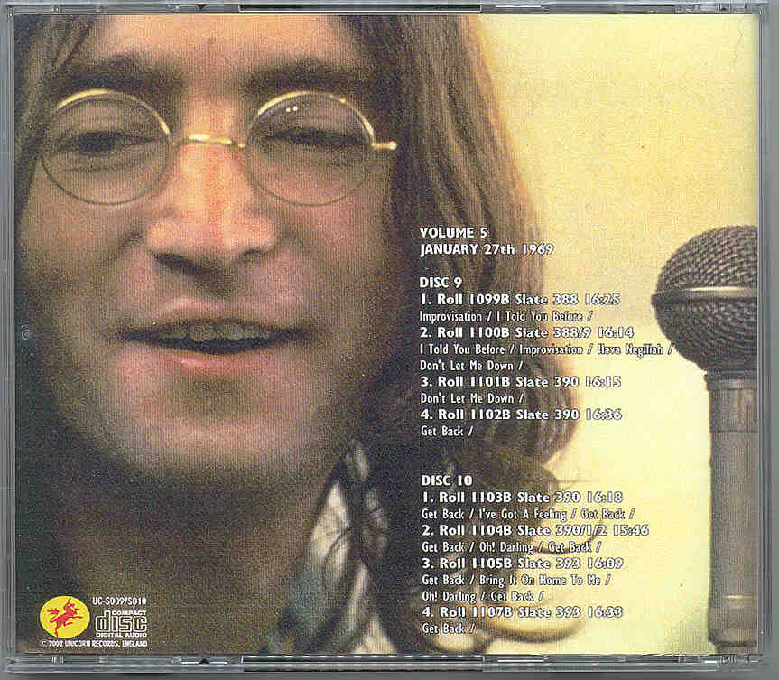 The Beatles - Get Back CAMERA B Rolls Vol. 5 ( Discs 9 & 10 ) ( Unicorn ) ( 2 CD SET )