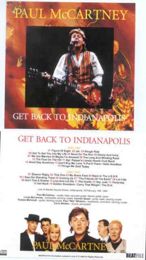 Paul McCartney - Get Back to Indianapolis ( 2 CD set ) ( Beatfile ) ( Market Square , Indianapolis , IN , Feb 15th , 1990 )