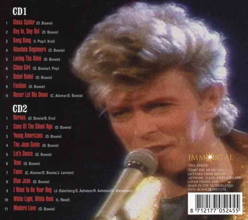 David Bowie - Glass Spider Live ( 2 CD ) ( November 7th & 9th , Sydney , Australia )