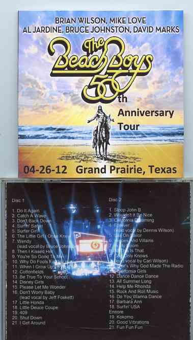 The Beach Boys - 50th Anniversary Tour Grand Prairie Texas ( 2 CD ) ( Live at Grand Prairie Texas , USA , April 26th , 2012 )