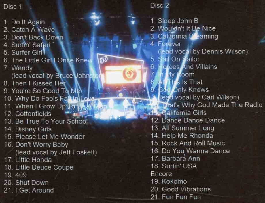 The Beach Boys - 50th Anniversary Tour Grand Prairie Texas ( 2 CD ) ( Live at Grand Prairie Texas , USA , April 26th , 2012 )