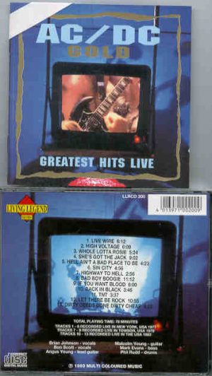Ac-Dc - Greatest Hits Live Gold  ( Living Legend ) ( New York '77 - Towson '79 + USA Tour '83 )