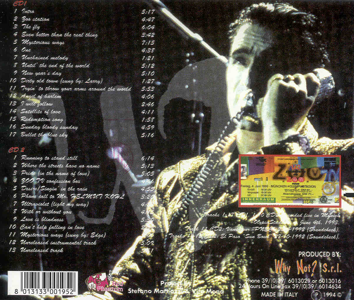 U2 - Heil Munchen ! ( 2 CD!!!!! set ) ( Great Dane - Red Phantom ) ( Munich , Germany , June 4th , 1993 )