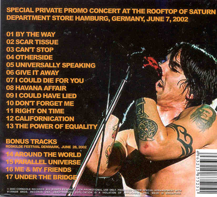 Red Hot Chili Peppers - Horny In Hamburg ( Rooftop Of Saturn Department Store , Hamburg , Germany , June 7th , 2002 )