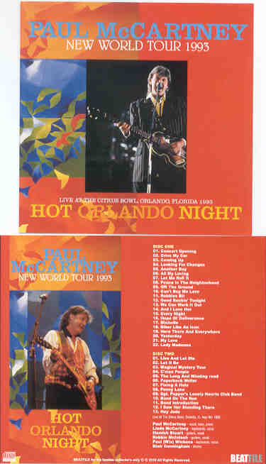 Paul McCartney - Hot Orlando Night ( 2 CD set ) ( Citrus Bowl , Orlando , Fl , USA , May 9th , 1993 )