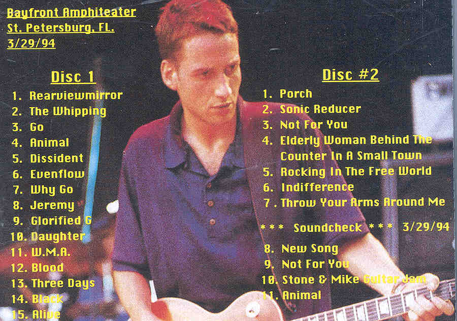 Pearl Jam - Hot Point ( 2 CD set ) ( Bayfront Amphitheater , St Petersburg , Fl , March 29th , 1994 )