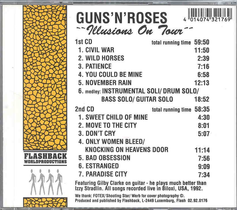 Guns N' Roses - Illusions On Tour ( 2 CD SET ) ( Flashback ) ( Biloxi , USA , 1992 )