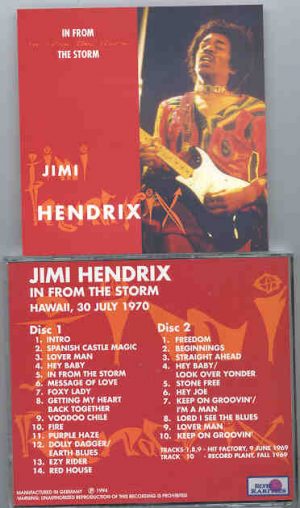Jimi Hendrix - In From The Storm ( Silver Rarities ) ( Hawaii 1970 )  ( 2 CD Set )
