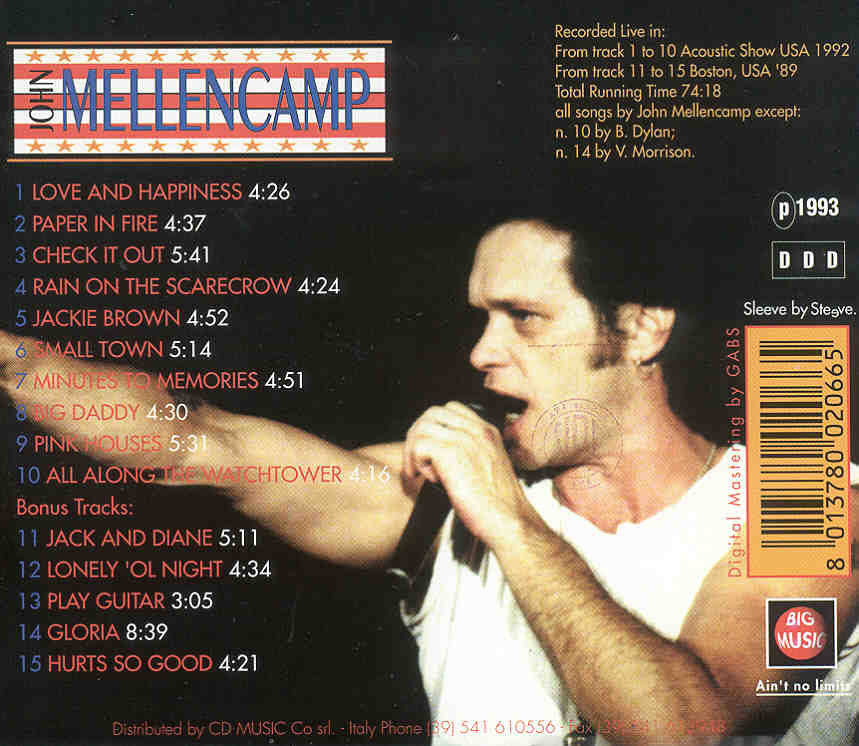 John Cougar Mellencamp - In The Southern Hemisphere ( Big Music ) ( Acoustic Show 1992 plus Bonus Boston '89 )