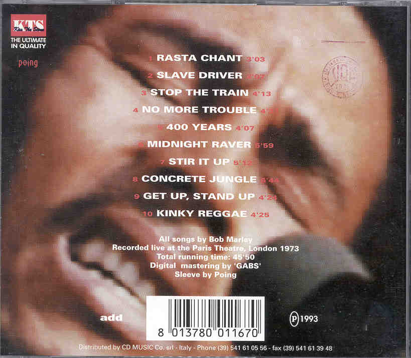 Bob Marley - Jah' Love ( Live at The Paris Theatre , London , 1973 ) ( KTS )