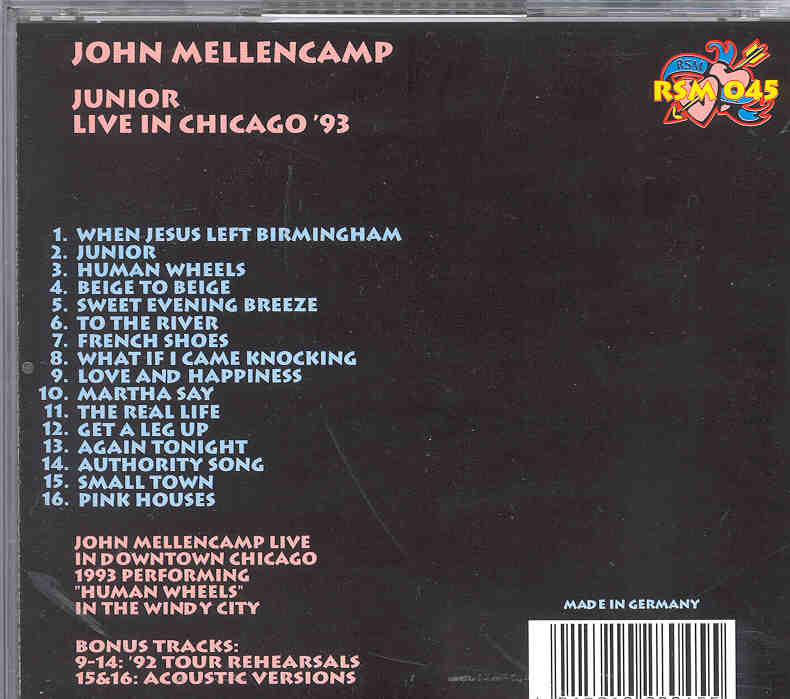 John Cougar Mellencamp - Junior ( Live In Chicago 1993 )