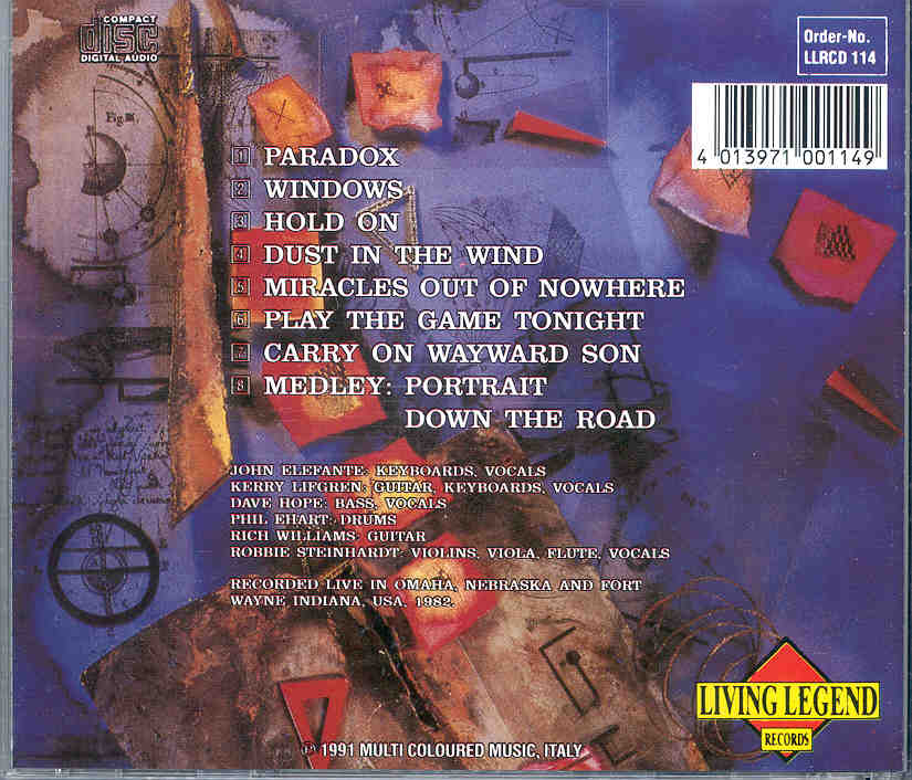 Kansas - Paradox ( Living Legend ) ( Omaha , NE & Ft Wayne , IN , USA , 1982 )