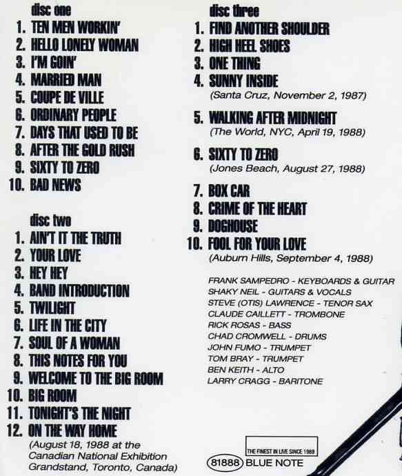 Neil Young / CSNY - Kind Of Blue ( 3 cd set )( With The Blue Notes in Toronto , Canada , August 18th , 1988 )