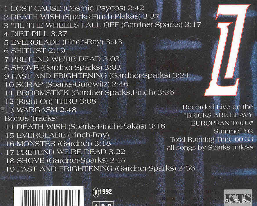L7 - Maneater ( KTS ) ( Recorded Live During The Bricks Are Heavy European Tour , Summer 1992 )