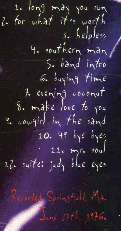 Neil Young / CSNY - Lost Tales Of Exile ( June 27th , 1976 , Springfield , MA , USA )