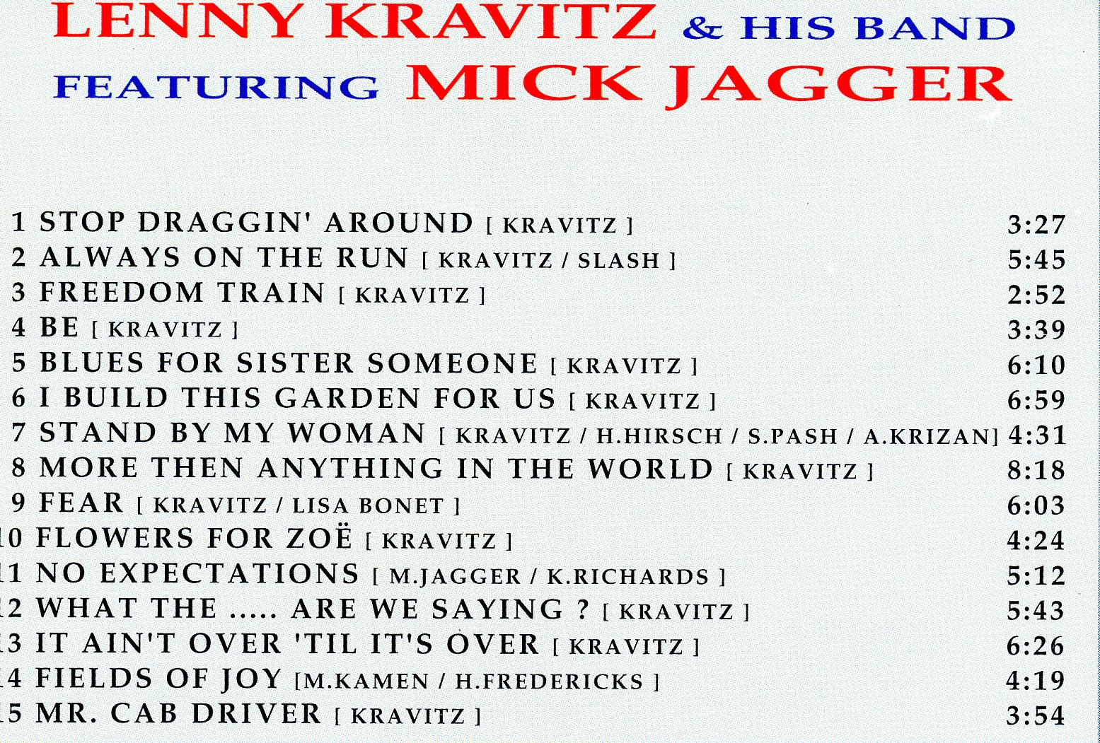 Lenny Kravitz - Featuring Mick Jagger Live