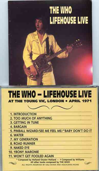 The Who - Lifehouse Live ( 1 CD ) ( Live at The Young Vic , London , UK , April 1971 )