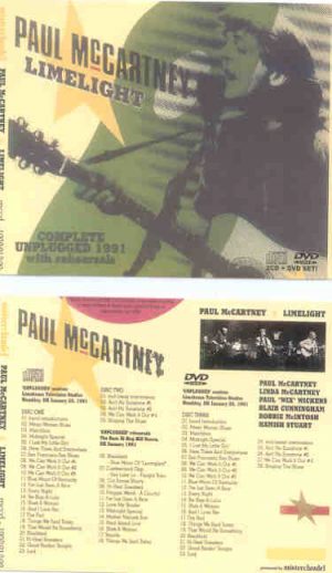 Paul McCartney - Limelight ( 2 CD + 1 DVD SET ) ( Misterclaudel ) ( Unplugged Sessions Limehouse TV , Jan 25th , 1991 )