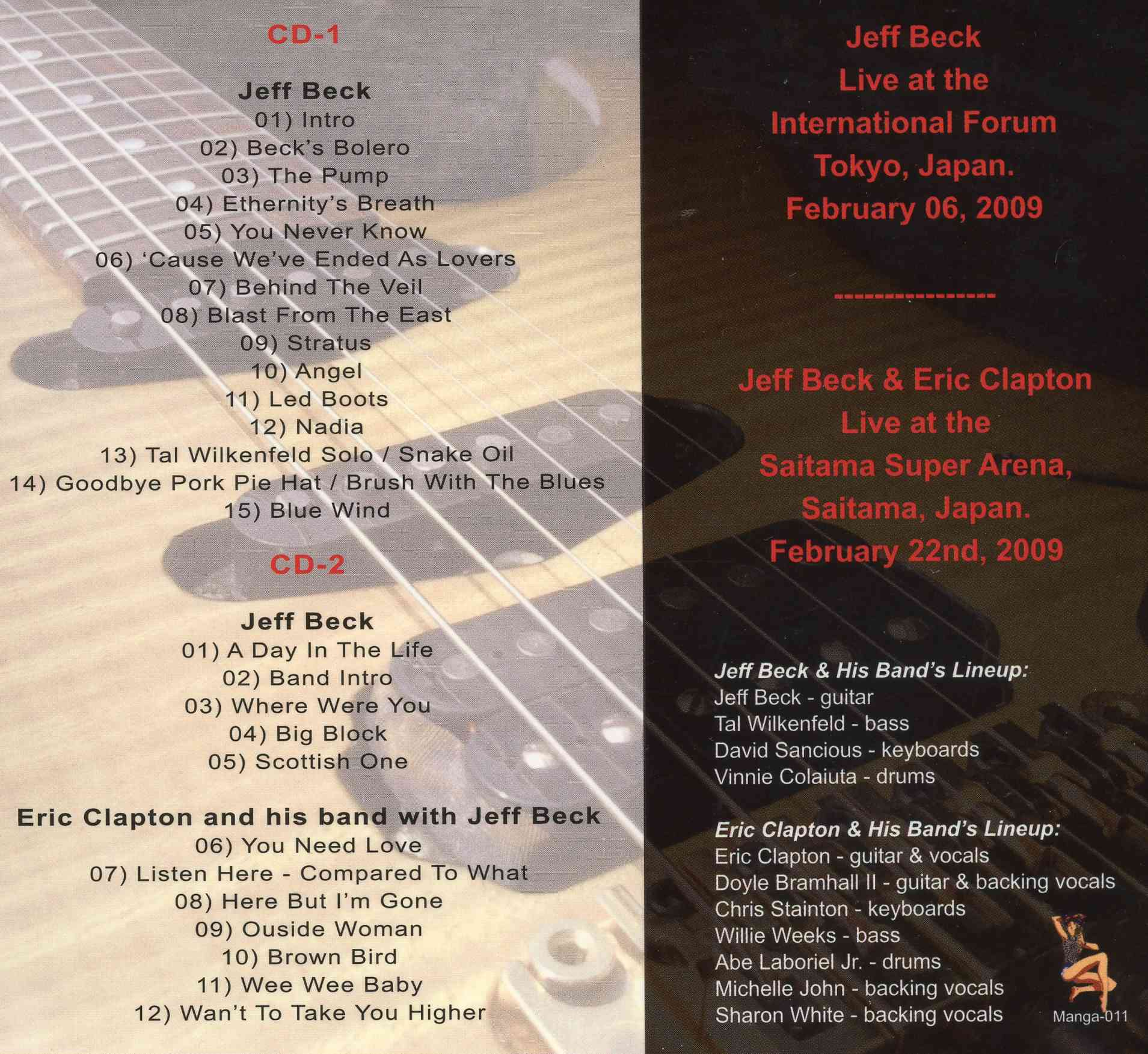 Eric Clapton - Listen To Jeff , Eric ( 2 CD ) ( w/ Jeff Beck in Tokyo , February 6th , 2009 & Saitama , Japan , February 22nd , 2009 )