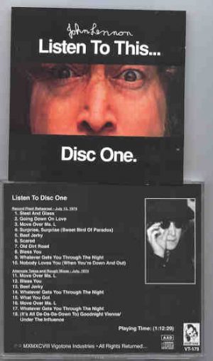 John Lennon - Listen To This Vol.1   ( Vigotone )
