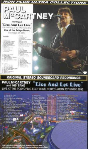 Paul McCartney - Live And Let Live ( 3 CD SET ) ( Complete Third Day of Tokyo Dome 1993 )