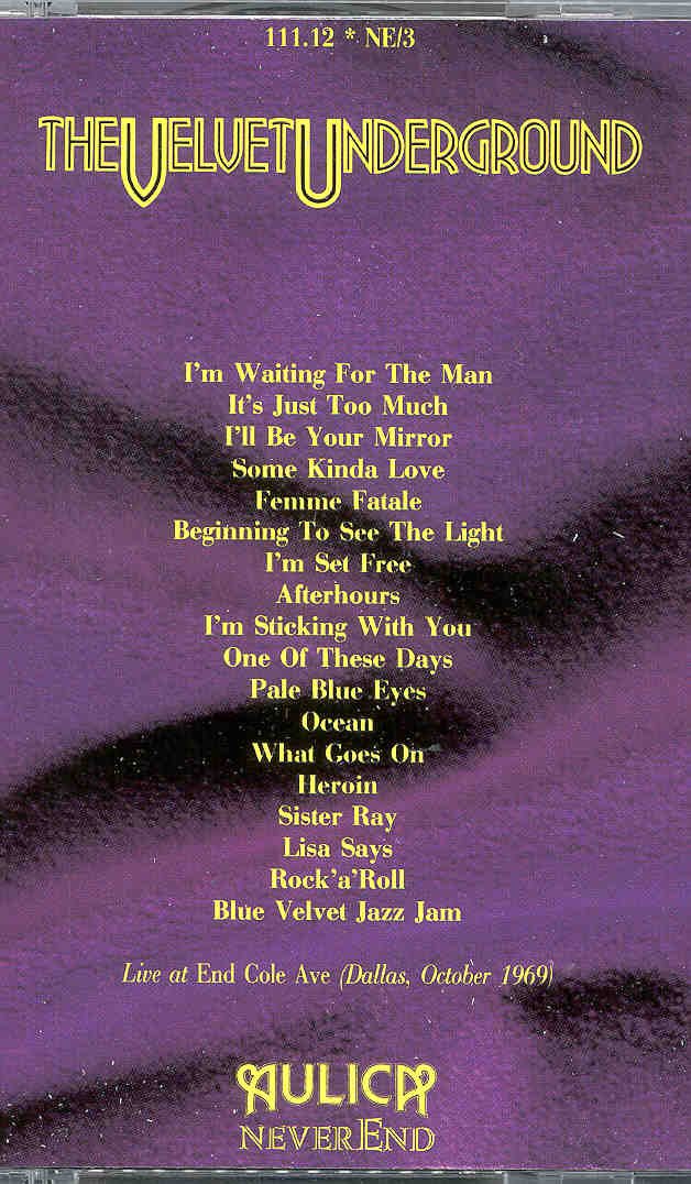 Lou Reed / Velvet Underground - Live At End Cole Ave ( 2 CD set ) ( Dallas , Texas , October 1969 )