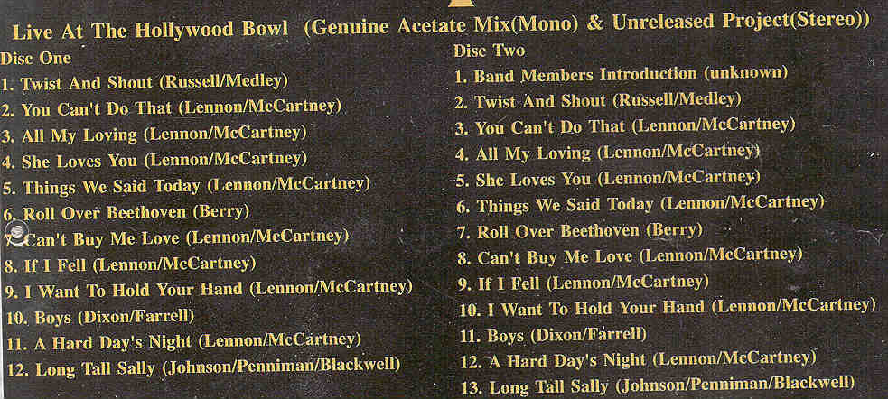 The Beatles - Dr. EBBETTS DBM 032 - Live at The Hollywood Bowl - 2 CD ACETATE MIX MONO & UNR. STEREO PROJECT