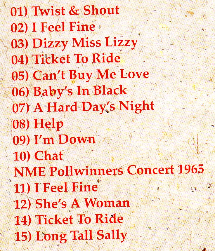 The Beatles - Live At Shea Stadium 1965 ( Plus NME Pollwinners at Wembley , London , April 11th , 1965 )