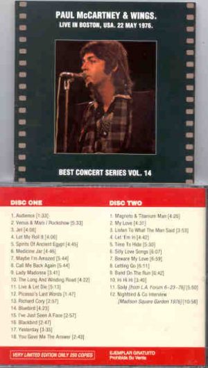 Paul McCartney - Live In Boston , USA , May 22nd , 1976 ) ( 2 CD set )