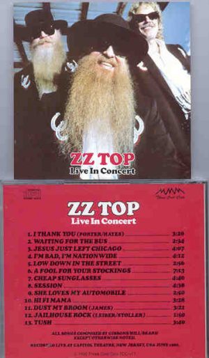 ZZ TOP - Live In Concert ( Recorded Live at the Capitol Theater , New Jersey , in June 1980 )