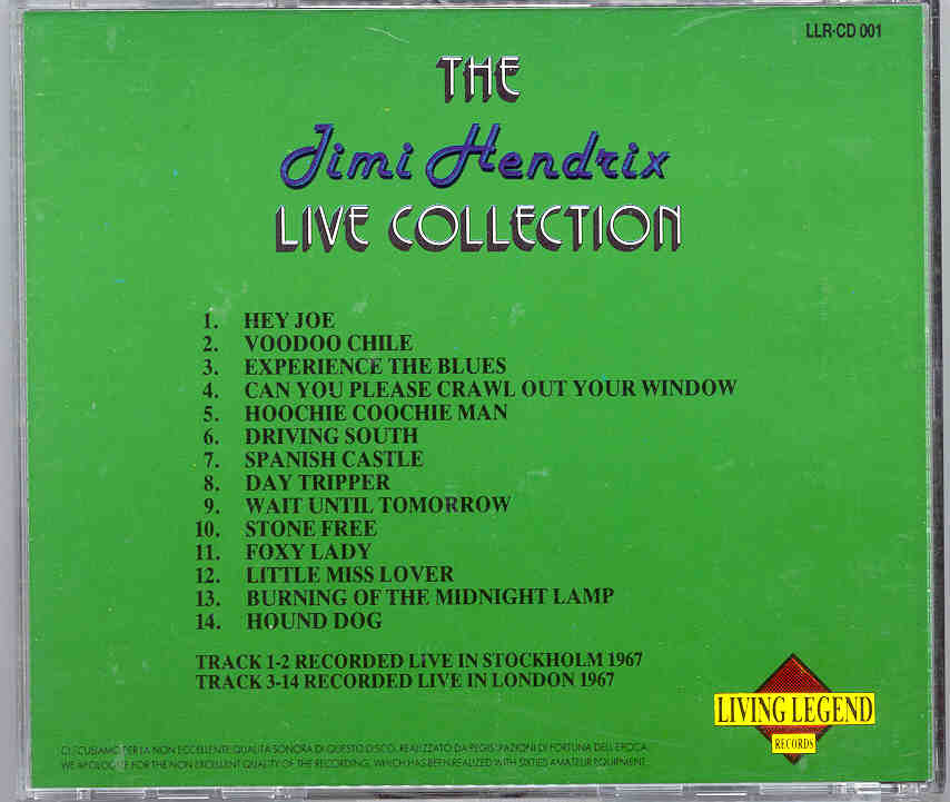 Jimi Hendrix - Live In Concert 1967 ( Living Legend )