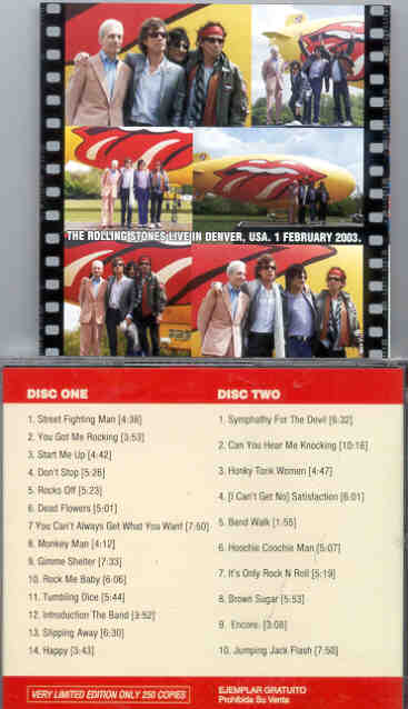 Rolling Stones - Live In Denver ( 2 CD!!!!! SET ) ( Live in Denver , CO , USA , February 1st , 2003 )