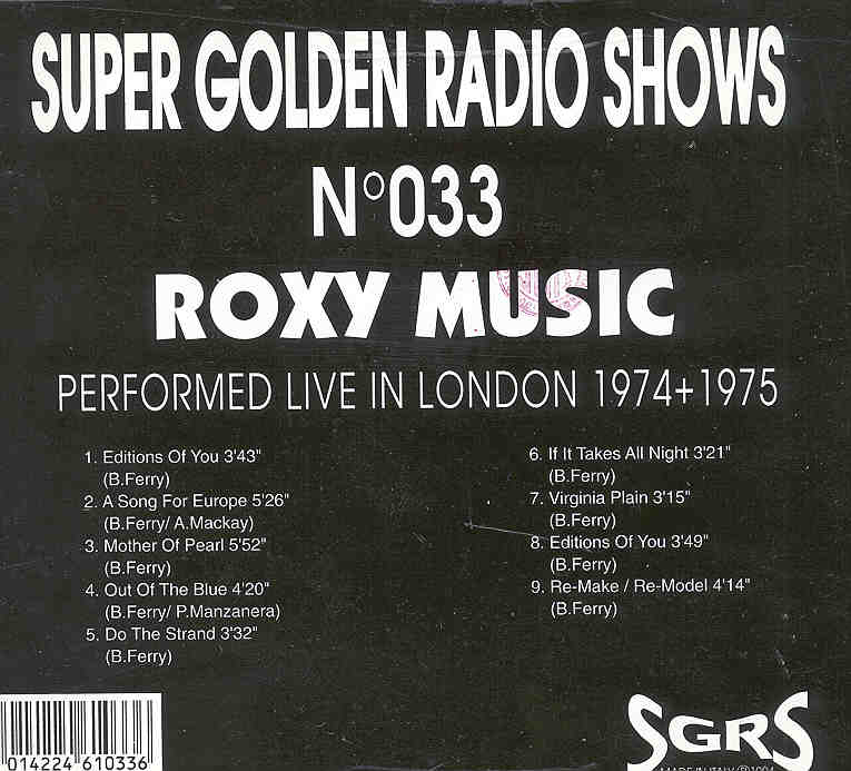 Brian Ferry & Roxy Music - Live In London 1974 - 1975
