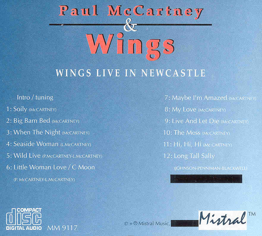 Paul McCartney - Wings Live In Newcastle ( Mistral )