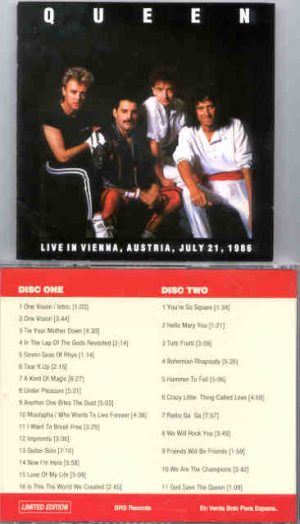 Queen - Live In Vienna , Austria ( 2 CD!!!!! SET ) ( July 21st , 1986 )