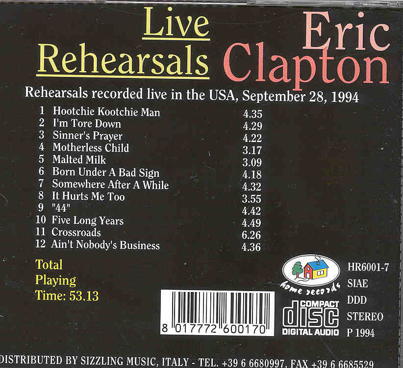 Eric Clapton - Live Rehearsals 1994