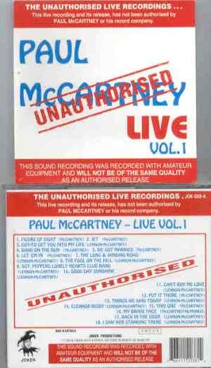 Paul McCartney - Unauthorized Live Vol 1 ( Joker )
