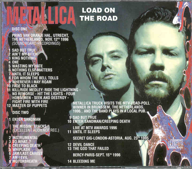 Metallica - Load On The Road ( 2 CD SET ) ( Several Live rare Tracks 1996 )